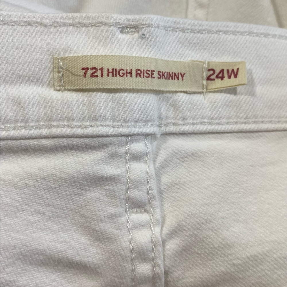 Levi's Women’s 721 Crisp White High Rise Skinny Jeans Size 24W - Picture 10 of 15